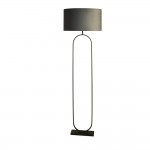 Modish - Black Floor Lamp with Dark Grey Velvet Shade