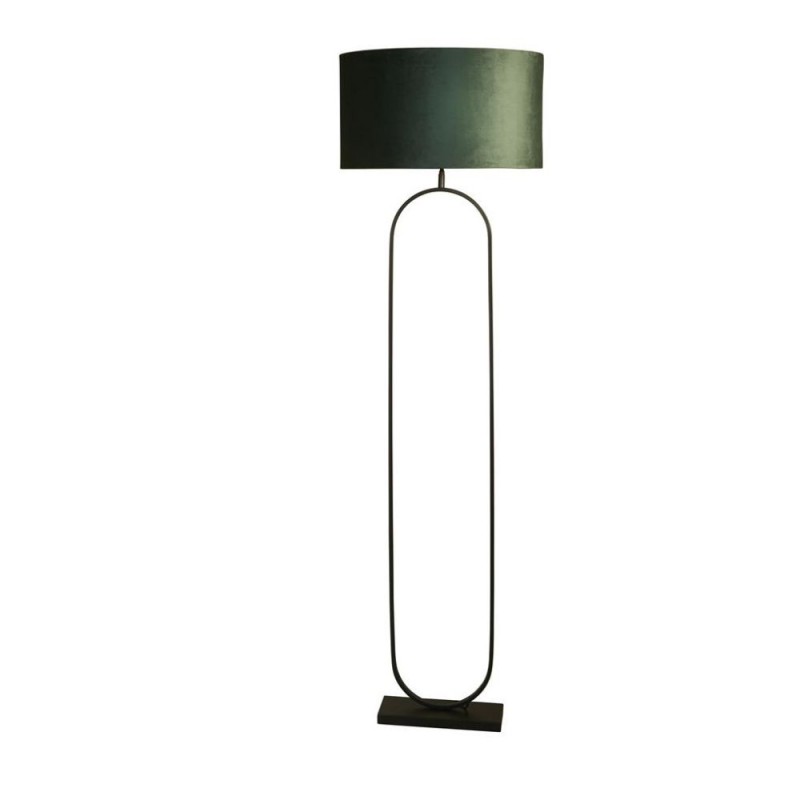 Searchlight-95101GR - Modish - Black Floor Lamp with Green Velvet Shade