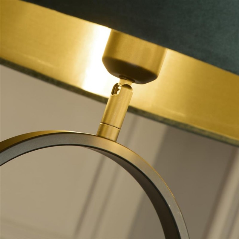 Searchlight-95101GR - Modish - Black Floor Lamp with Green Velvet Shade