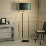 Modish - Black Floor Lamp with Green Velvet Shade