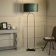 Searchlight-95101GR - Modish - Black Floor Lamp with Green Velvet Shade