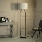 Modish - Black Floor Lamp with Grey Velvet Shade