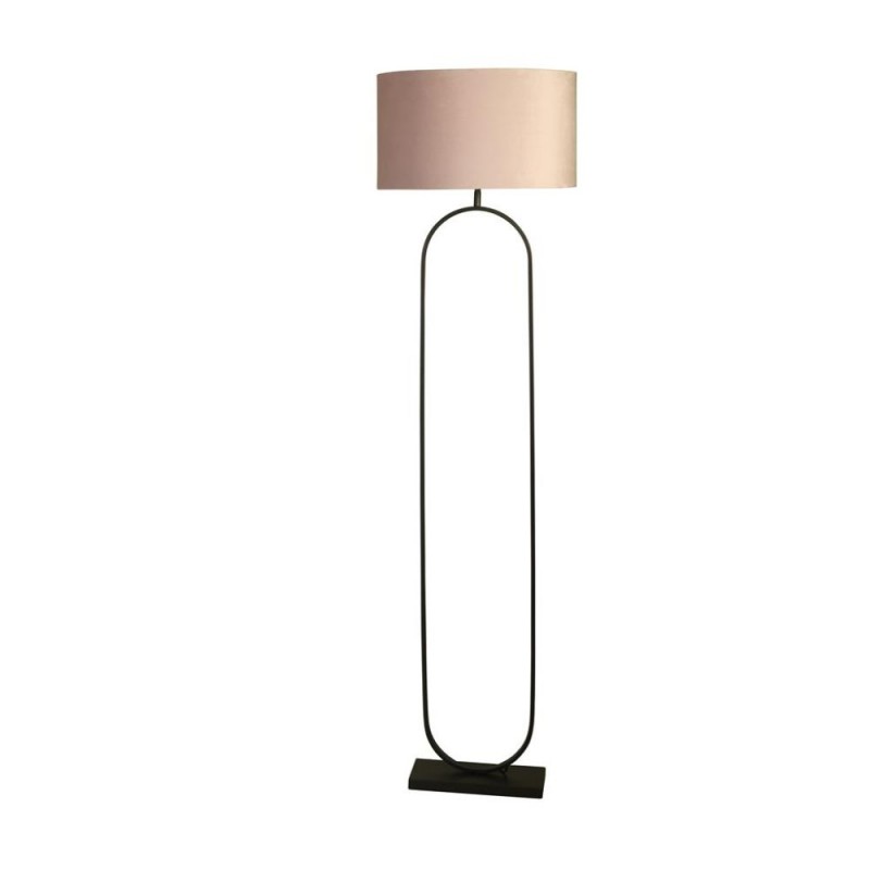 Searchlight-95101PI - Modish - Black Floor Lamp with Pink Velvet Shade