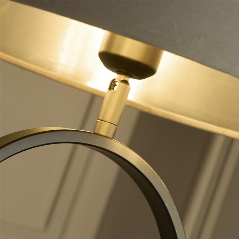 Searchlight-95101TA - Modish - Black Floor Lamp with Taupe Velvet Shade