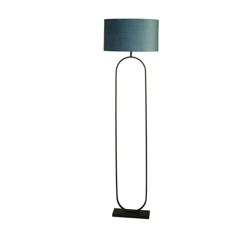 Searchlight-95101TE - Modish - Black Floor Lamp with Teal Velvet Shade
