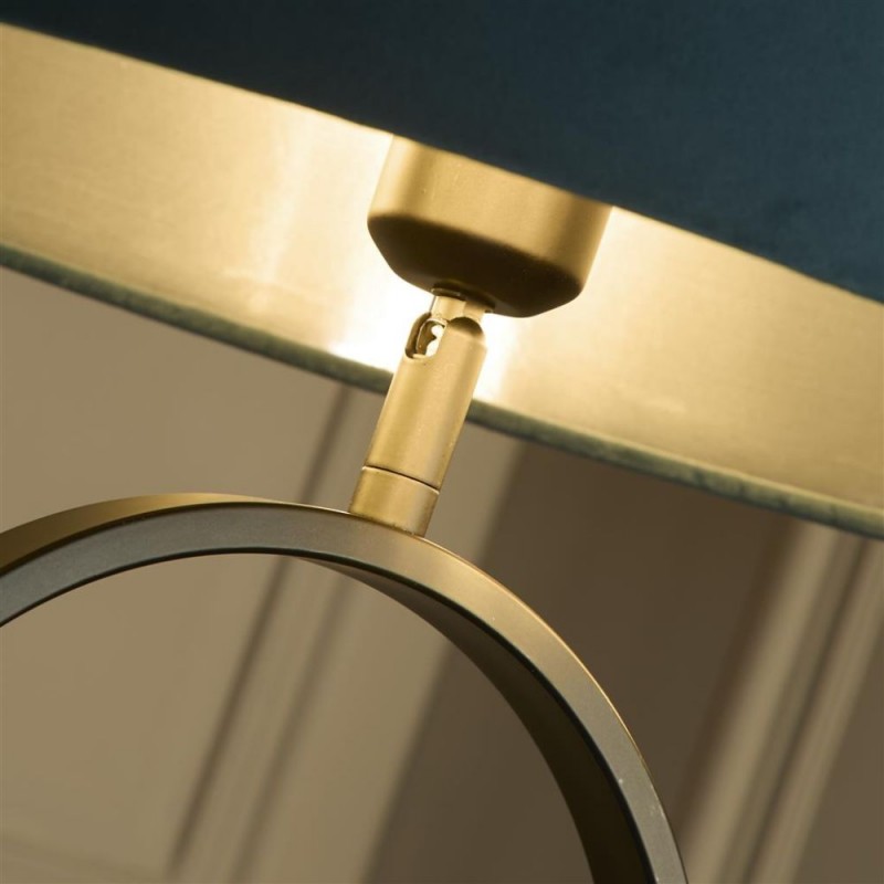 Searchlight-95101TE - Modish - Black Floor Lamp with Teal Velvet Shade