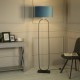 Searchlight-95101TE - Modish - Black Floor Lamp with Teal Velvet Shade