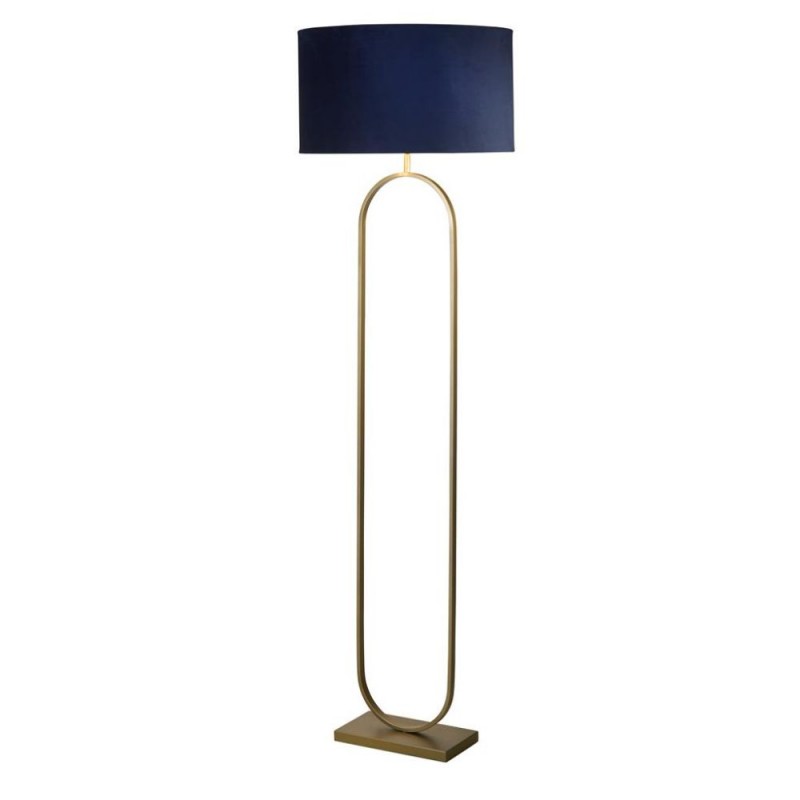 Searchlight-95102AZ - Modish - Bronze Floor Lamp with Navy Velvet Shade