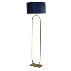 Modish - Bronze Floor Lamp with Navy Velvet Shade
