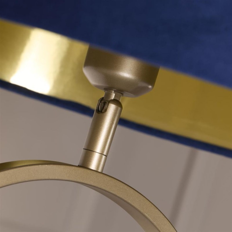 Searchlight-95102AZ - Modish - Bronze Floor Lamp with Navy Velvet Shade