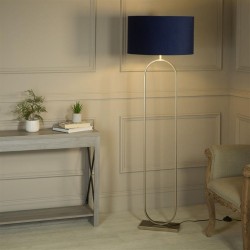 Modish - Bronze Floor Lamp with Navy Velvet Shade