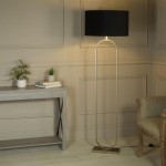Modish - Bronze Floor Lamp with Black Velvet Shade