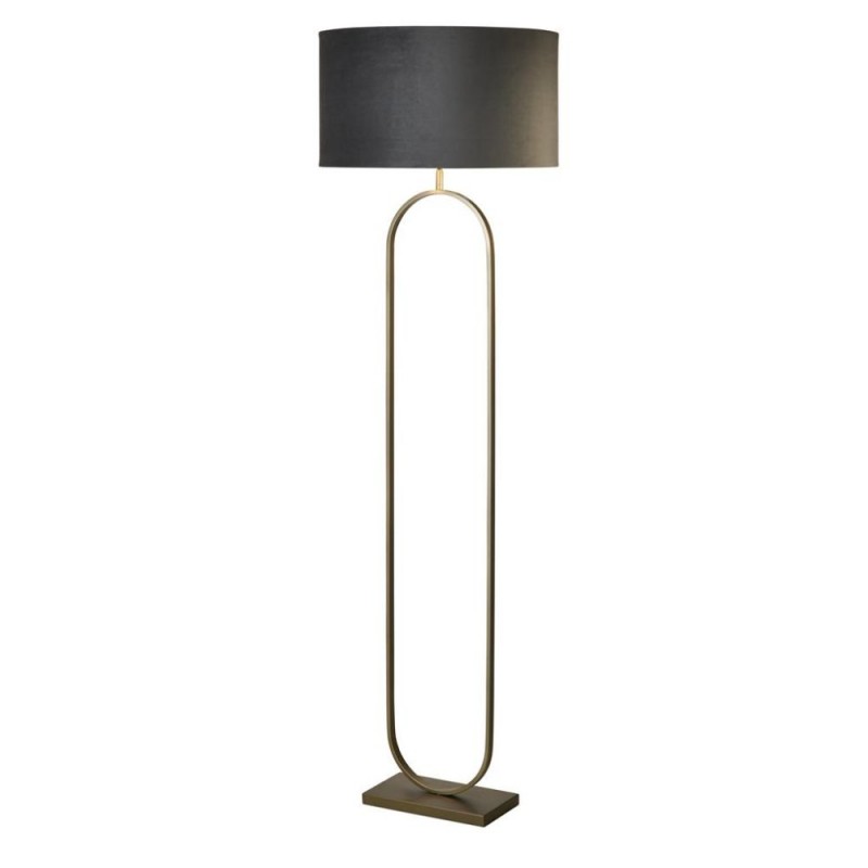 Searchlight-95102DGY - Modish - Bronze Floor Lamp with Dark Grey Velvet Shade