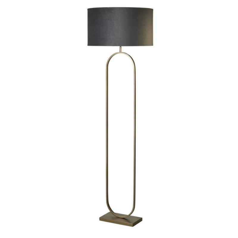 Searchlight-95102DGY - Modish - Bronze Floor Lamp with Dark Grey Velvet Shade