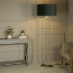 Modish - Bronze Floor Lamp with Green Velvet Shade