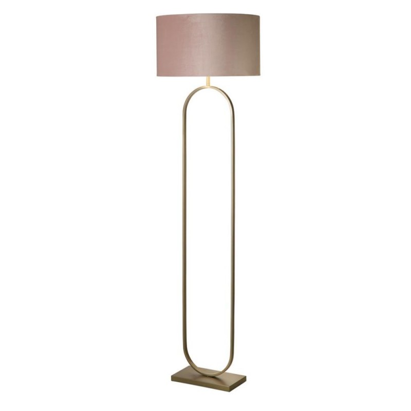 Searchlight-95102PI - Modish - Bronze Floor Lamp with Pink Velvet Shade