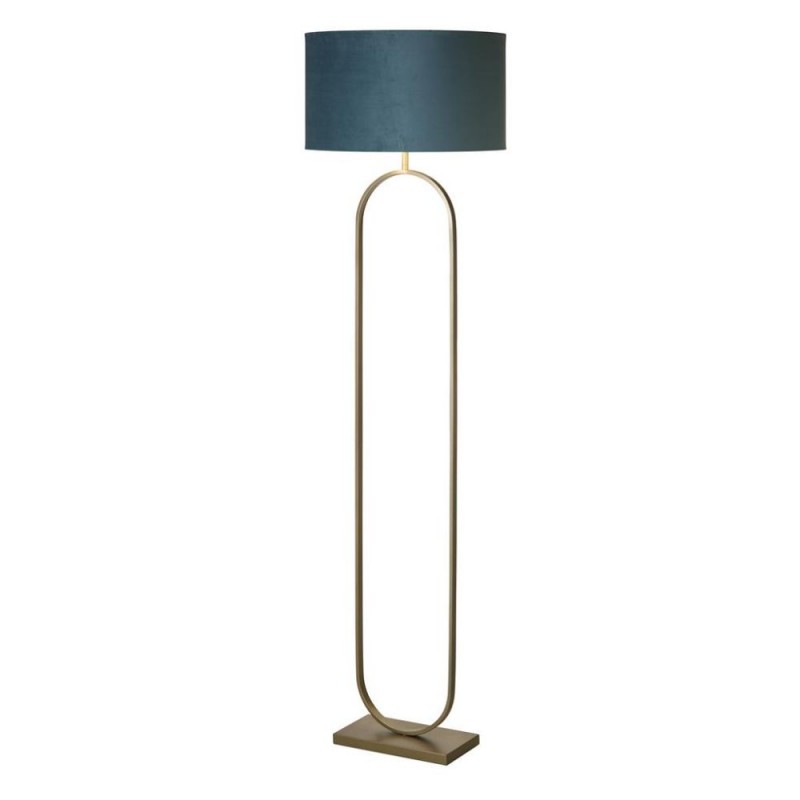 Searchlight-95102TE - Modish - Bronze Floor Lamp with Teal Velvet Shade