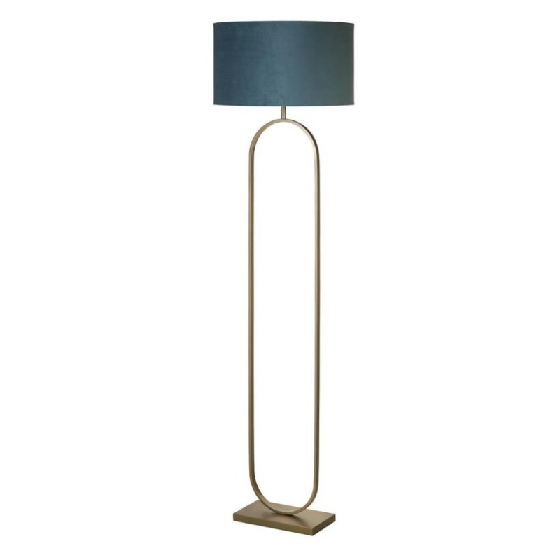 Searchlight-95102TE - Modish - Bronze Floor Lamp with Teal Velvet Shade