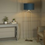 Modish - Bronze Floor Lamp with Teal Velvet Shade