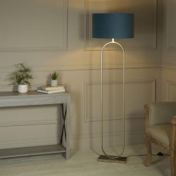 Modish - Bronze Floor Lamp with Teal Velvet Shade