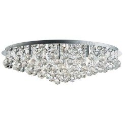 Hanna - Chrome 8 Light Flush with Crystal