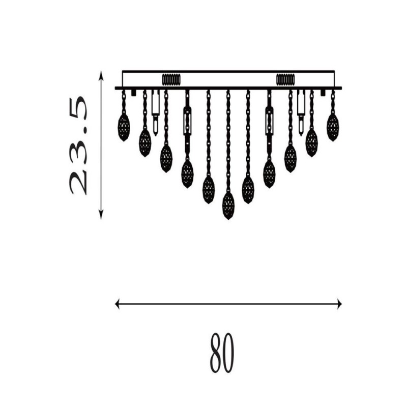 Searchlight-9598-8CC - Hanna - Chrome 8 Light Flush with Crystal