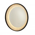 Luxo - Black LED Mirror with Marble Effect - Defogging Function 80 cm