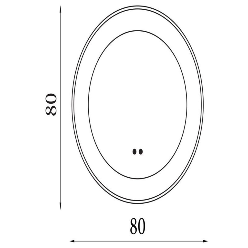 Searchlight-96060BK - Luxo - Black LED Mirror with Marble Effect - Defogging Function 80 cm