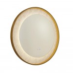 Luxo - Gold LED Mirror with Marble Effect - Defogging Function 80 cm