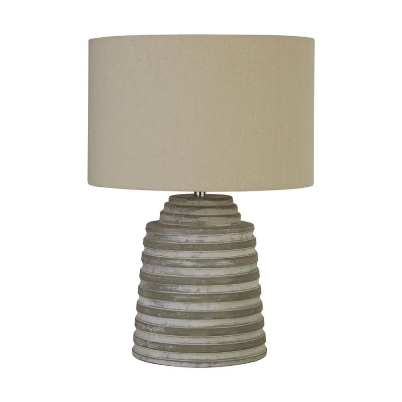 Searchlight-9621GY - Liana - Grey Shade & Cement Table Lamp