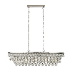 Michelle - Chrome 5 Light over Island Fitting with Rain Drop Glass