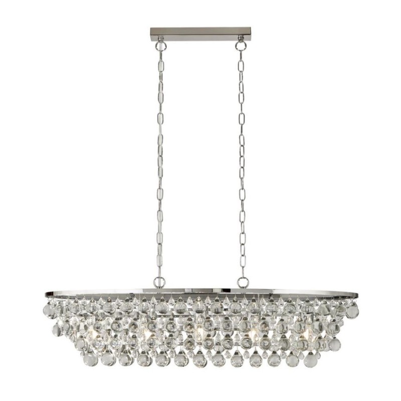 Searchlight-9635-5CC - Michelle - Chrome 5 Light over Island Fitting with Rain Drop Glass