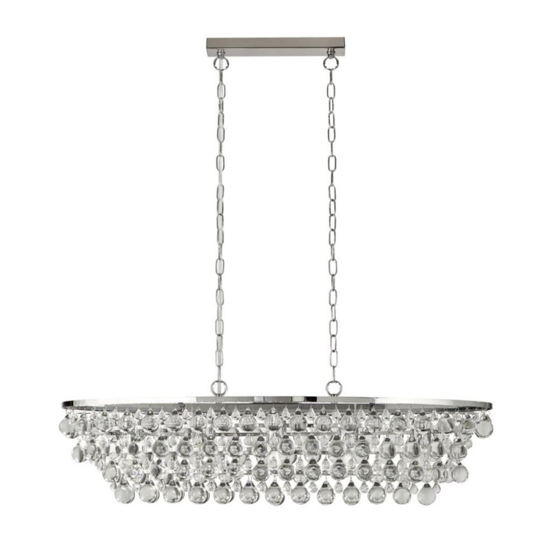 Searchlight-9635-5CC - Michelle - Chrome 5 Light over Island Fitting with Rain Drop Glass