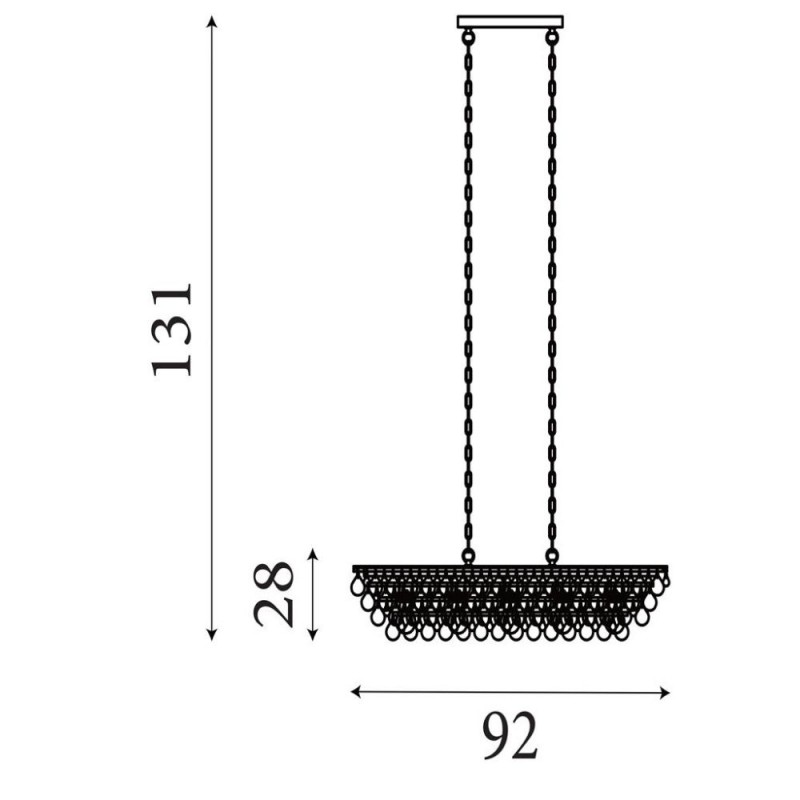 Searchlight-9635-5CC - Michelle - Chrome 5 Light over Island Fitting with Rain Drop Glass