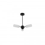 Cosmic - Black 3 Light Semi Flush with Decorative Clear Shade