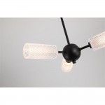 Cosmic - Black 3 Light Semi Flush with Decorative Clear Shade