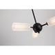 Searchlight-96503-3BK - Cosmic - Black 3 Light Semi Flush with Decorative Clear Shade