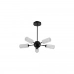Cosmic - Black 5 Light Semi Flush with Decorative Clear Shade