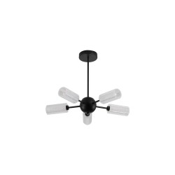 Cosmic - Black 5 Light Semi Flush with Decorative Clear Shade