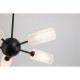 Searchlight-96505-5BK - Cosmic - Black 5 Light Semi Flush with Decorative Clear Shade