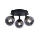 Searchlight-96913-3BK - Crosby - Black 3 Light Semi Flush with Smoked Glasses