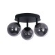 Searchlight-96913-3BK - Crosby - Black 3 Light Semi Flush with Smoked Glasses