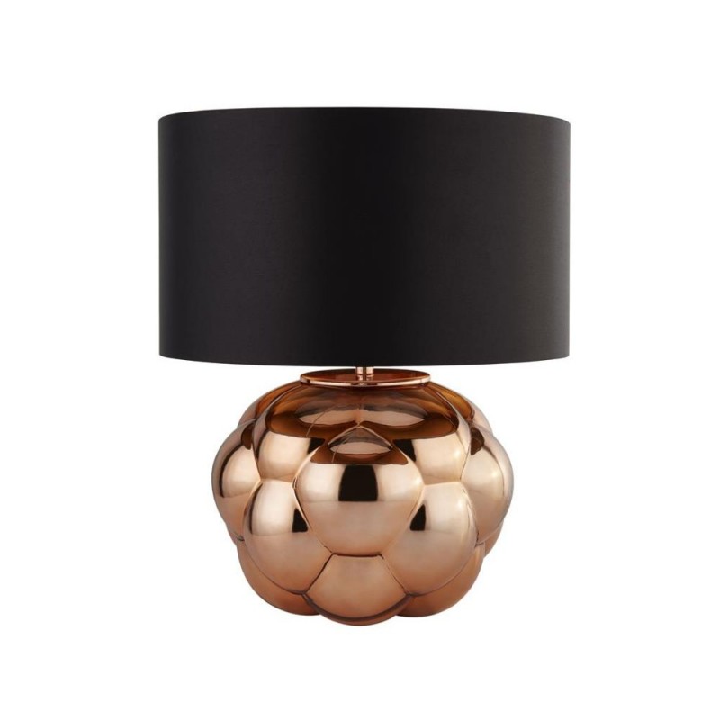 Searchlight-9711CU - Fizz - Copper Glass Table Lamp with Black Shade