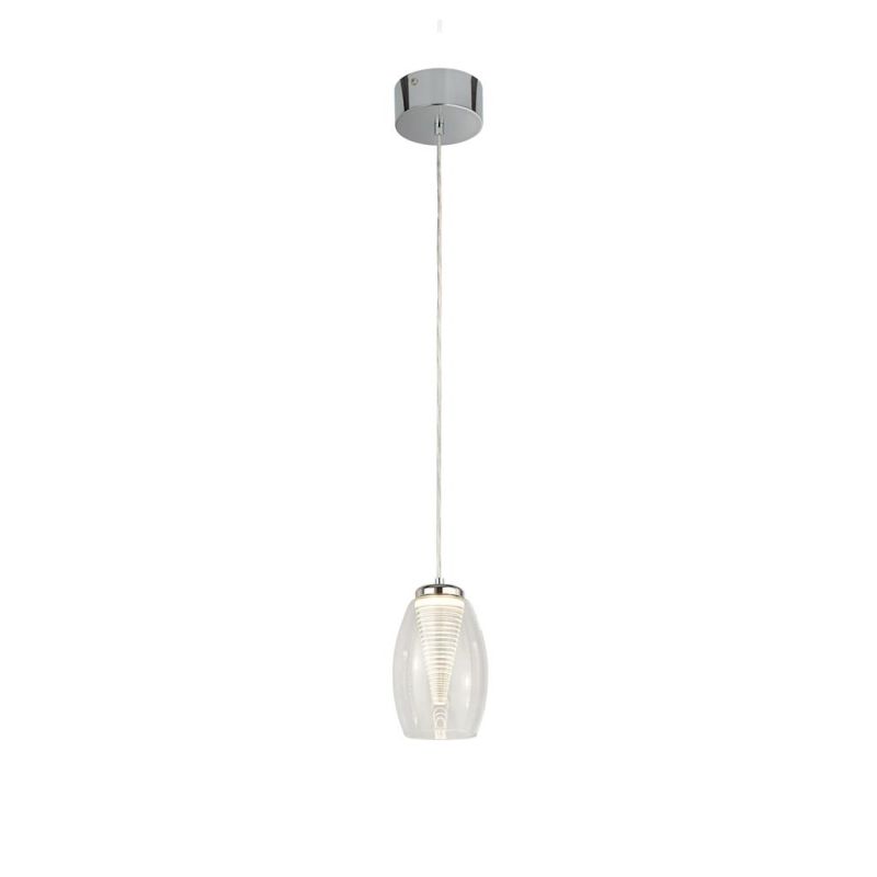 Searchlight-97291-1CL - Cyclone - LED Clear Glass & Chrome Single Pendant