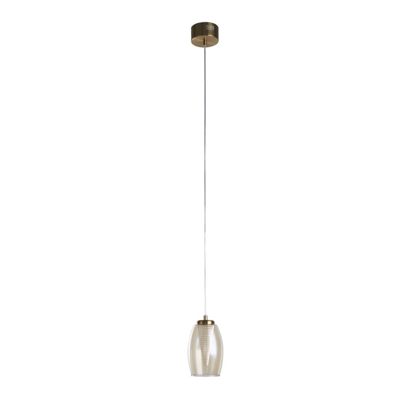 Searchlight-97291-1CP - Cyclone - Bronze LED Pendant with Amber Glass