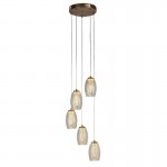 Cyclone - Bronze 5 Light LED Cluster Pendant with Amber Glasses Cyclone - Bronze 5 Light LED Cluster Pendant with Amber Glasses
