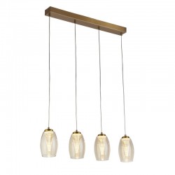 Cyclone - Bronze 4 Light over Island LED Fitting with Amber Glasses Cyclone - Bronze 4 Light over Island LED Fitting with Amber Glasses