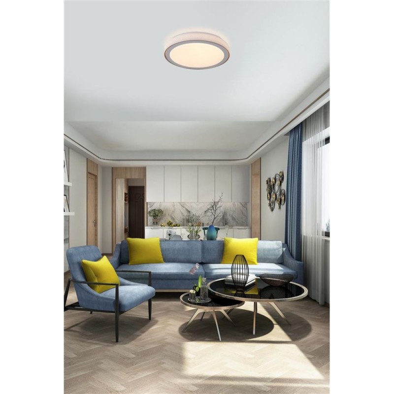 Searchlight-98800-40WH - Galactic - White & Gold LED Flush with Crystal