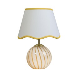 Celine - White & Yellow Glass Table Lamp with White Shade