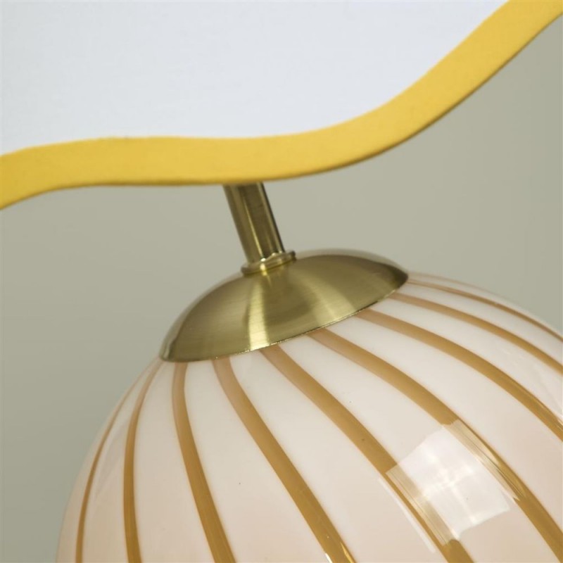 Searchlight-99410YL - Celine - White & Yellow Glass Table Lamp with White Shade